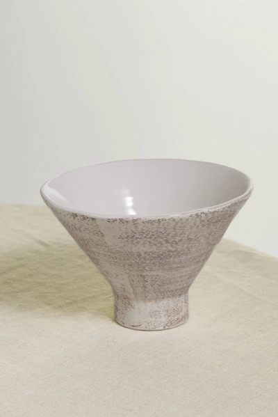 Shop Brunello Cucinelli Glazed Ceramic Bowl In Off-white