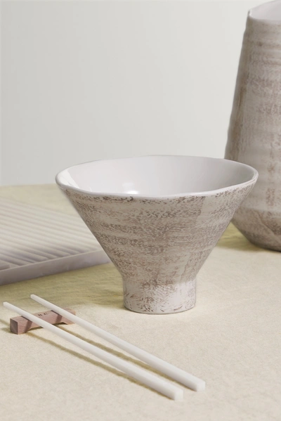 Shop Brunello Cucinelli Glazed Ceramic Bowl In Off-white