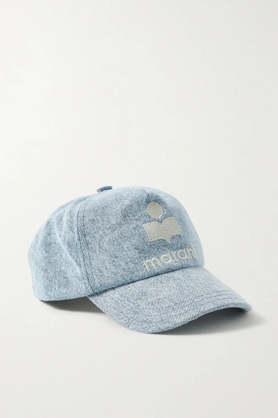 Shop Isabel Marant Tyron Embroidered Cotton-twill Baseball Cap In Blue