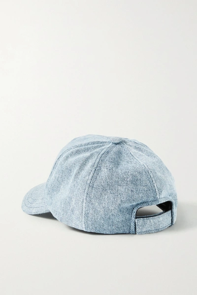 Shop Isabel Marant Tyron Embroidered Cotton-twill Baseball Cap In Blue