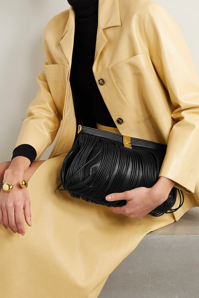 Shop Proenza Schouler Rolo Fringed Leather Shoulder Bag In Black