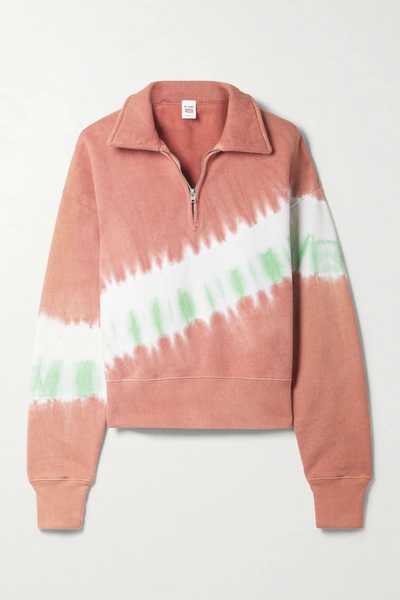 Shop Re/done + Hanes 70s Tie-dyed Cotton-jersey Sweatshirt In Orange