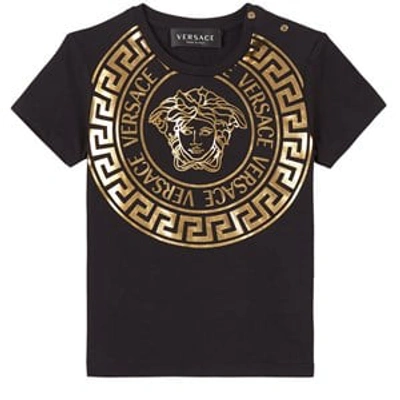 Shop Versace Black Gold Medusa T-shirt