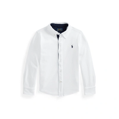 Shop Polo Ralph Lauren Cotton Interlock Shirt In White