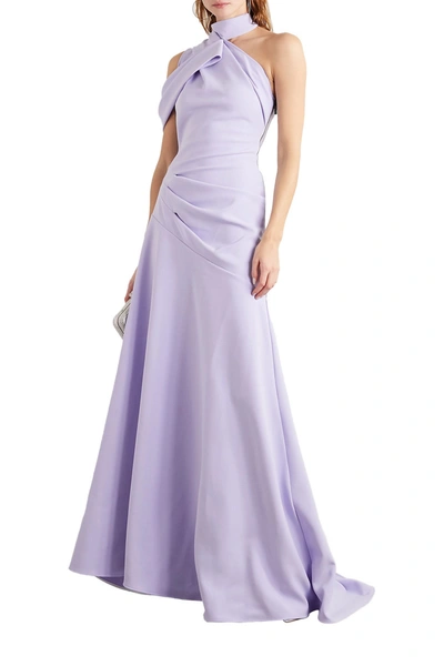 Shop Maticevski Inclination Asymmetric Gathered Cady Gown In Lilac