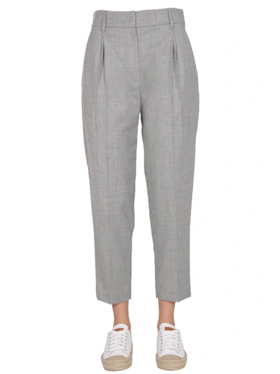 Shop Brunello Cucinelli Cropped Tailored Pants In Grey