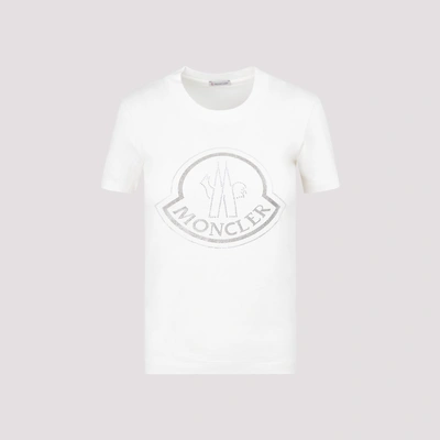 Shop Moncler Embellished Logo T In White