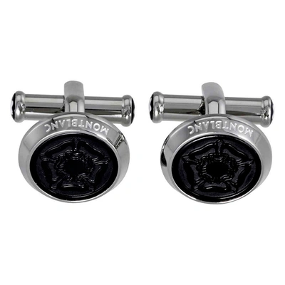 Shop Montblanc Round Tribute To Shakespeare Cuff Links 114765 In Black