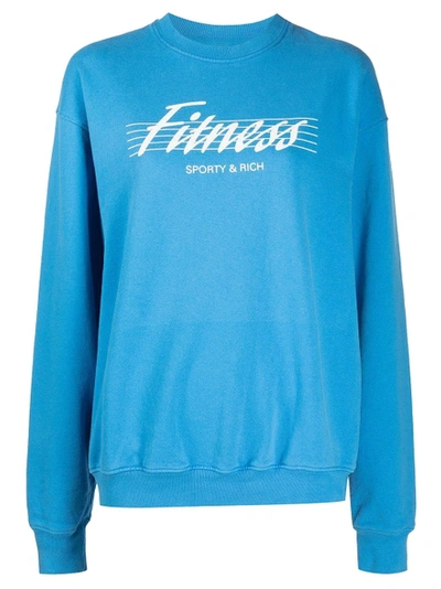 Shop Sporty And Rich 80's Fitness Sweatshirt Sapphire