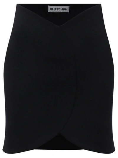 Shop Balenciaga High-waisted Circle Mini Skirt Black