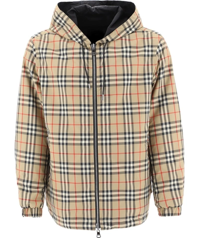 Shop Burberry Reversible Vintage Check Pattern Jacket In Multi