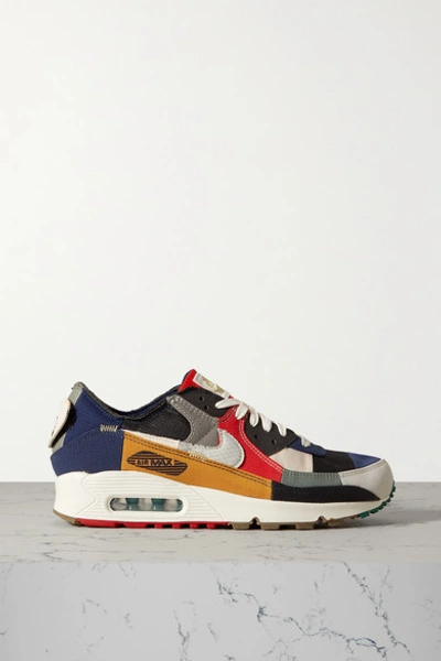 Nike Air Max 90 Legacy Patchwork Canvas, Ripstop And Mesh Sneakers In Black