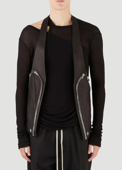 Shop Rick Owens Gethsemane Bauhaus Zip Detailed Vest In Black