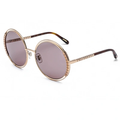 Shop Chopard Ladies Rose Gold Tone Round Sunglasses Schc7908fc60 In Gold Tone,pink,rose Gold Tone