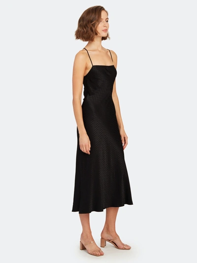 Shop Astr The Label Trinity Satin Midi Dress In Black