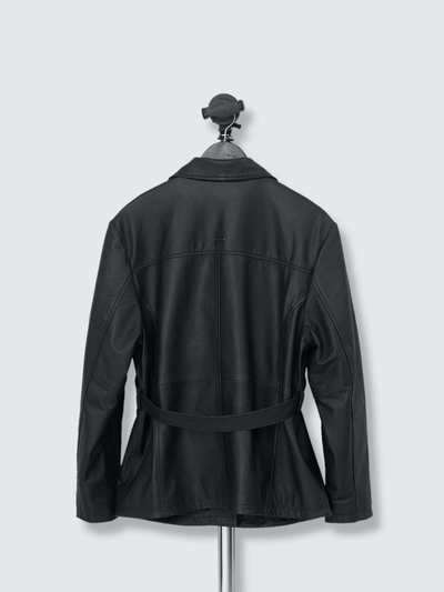 Shop Deadwood Tyra Leather Coat In Black