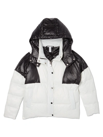 Shop Varley Highland Puffer Jacket In Black White