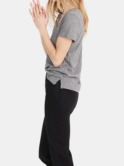 Shop Madewell Whisper Cotton V-neck Tee In Heather Iron