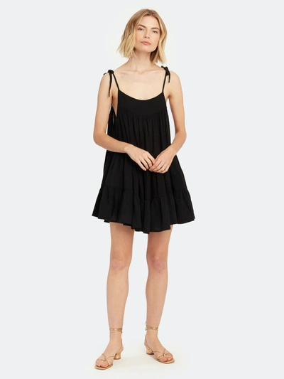 Shop Honorine Peri Tiered Mini Dress In Black
