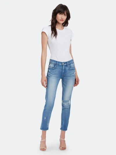 Shop Moussy Vintage Lenwood Mid Rise Ankle Cut Skinny Jeans In Light Blue