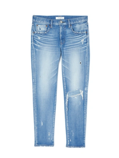 Shop Moussy Vintage Lenwood Mid Rise Ankle Cut Skinny Jeans In Light Blue