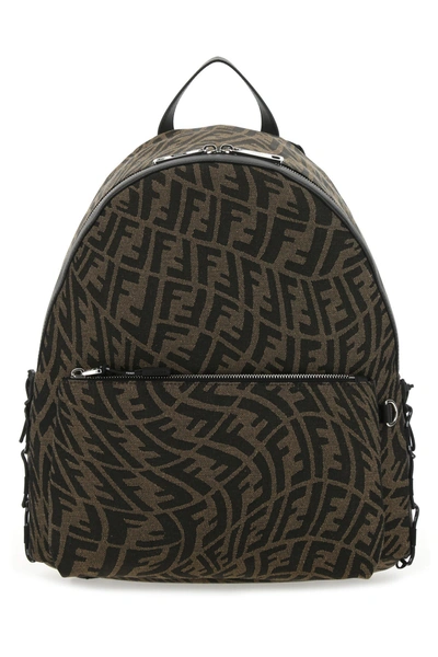 Shop Fendi Embroidered Fabric Backpack  Nd  Uomo Tu