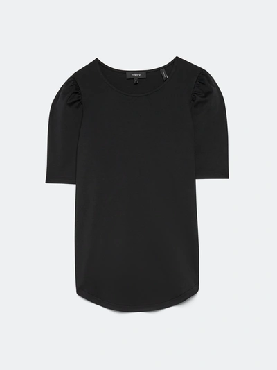 Shop Theory Short Sleeve Ruched Tee In Black