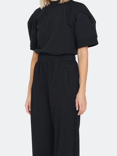Shop Agolde The Round Shoulder Elbow-length Pullover In Black
