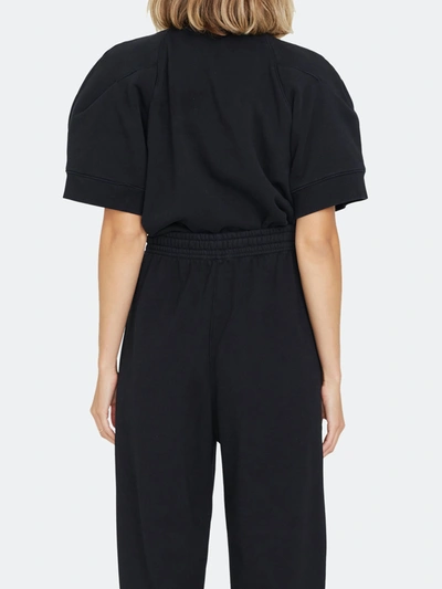 Shop Agolde The Round Shoulder Elbow-length Pullover In Black