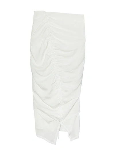 Shop The Line By K Leome Ruched Midi Skirt In White