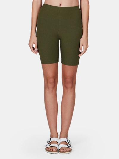 Shop Lett Madrid Eco Biker Shorts In Moss