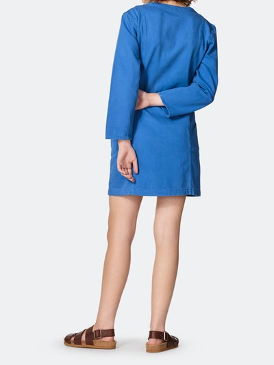 Shop Apc Women's Capucine Long Sleeve Mini Dress In Blue