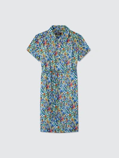 Shop Apc Women's Prudence Short Sleeve Floral Dress In Multicolor