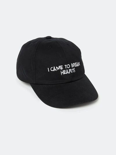 Shop Nasaseasons I Came To Break Hearts Embroidered Cap In Black