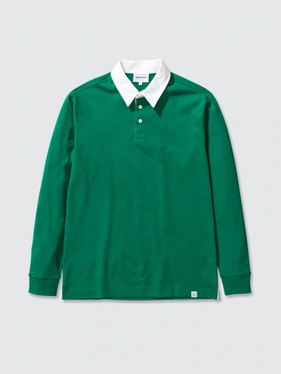 Shop Norse Projects Ruben Long Sleeve Polo In Sporting Green