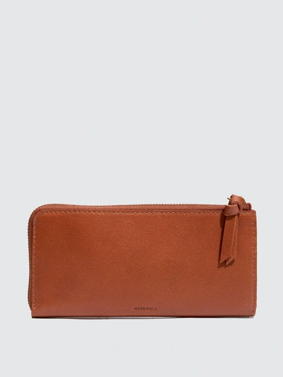 Shop Madewell Continental Zip Wallet In English Saddle