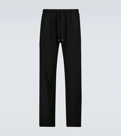 Derek Rose Drawstring-waist Three-pocket Trousers In Black