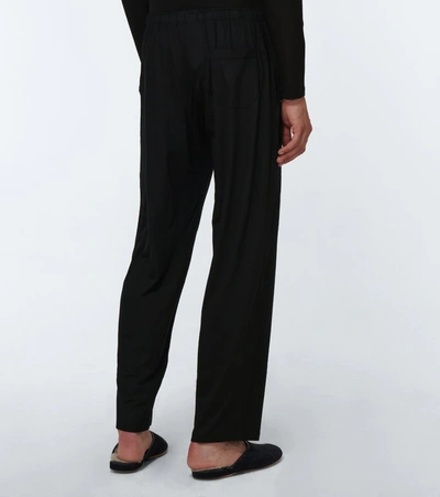Derek Rose Drawstring-waist Three-pocket Trousers In Black