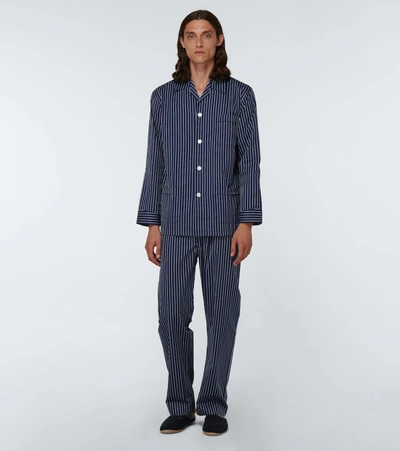 Shop Derek Rose Royal 217 Pajama Set In Blue