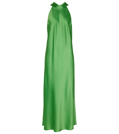 Shop Galvan Corset Midi Dress In Green