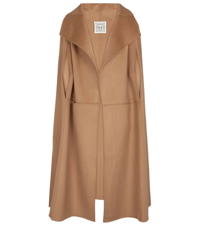Shop Totême Wool And Cashmere Cape In Brown