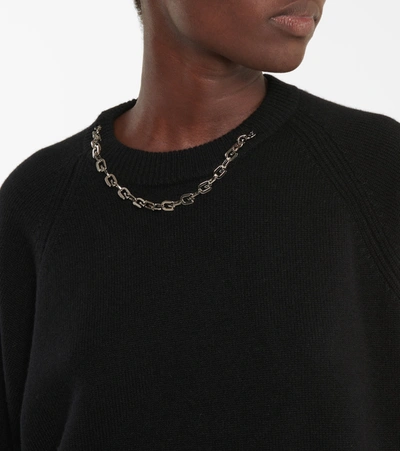 Shop Givenchy Chain-trimmed Cashmere Sweater In Black