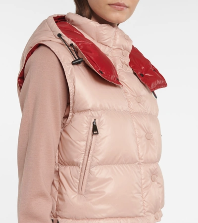 Moncler Alpiste Nylon Laque Down Vest In Beige