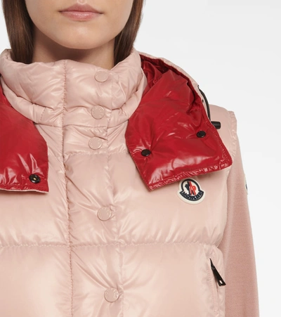 Moncler Alpiste Nylon Laque Down Vest In Beige