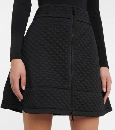 Moncler High-rise Quilted Miniskirt In Black