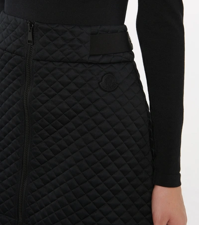 Moncler High-rise Quilted Miniskirt In Black