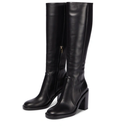 Shop Gianvito Rossi Conner 85 Leather Knee-high Boots In Black