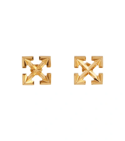 Shop Off-white Arrow Stud Earrings In Gold