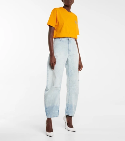 Shop Off-white High-rise Wide-leg Jeans In Blue