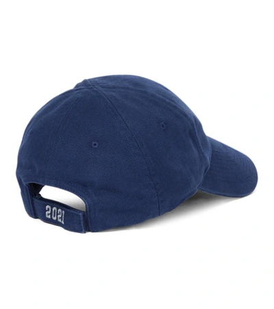 Shop Balenciaga Pride Cotton Cap In Blue